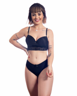 Conjunto Lingerie Calcinha e Sutiã Bojo tradicional Ref 317